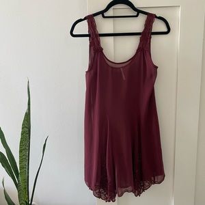 Free people burgundy sheer slip